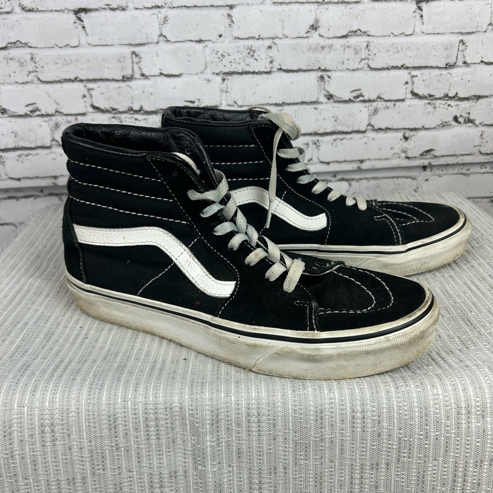 Vans | black sk8 high top skate shoes sneakers size 8.5 - Picture 7 of 8